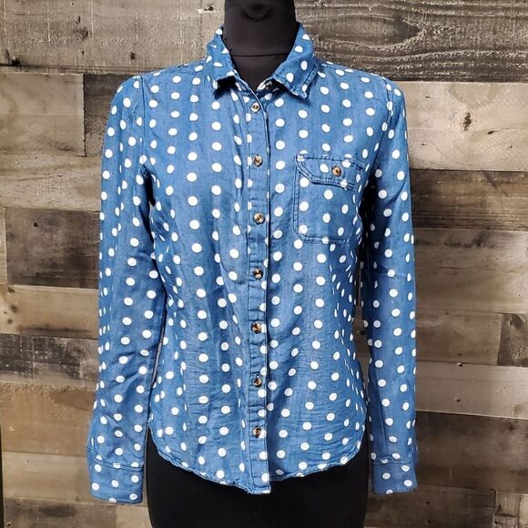 Sans Souci Chambray Denim Shirt M - Picture 1 of 7